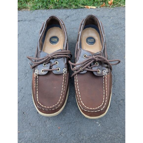 Croft & Barrow Mens Leather Boat Shoes 11 Bronco Brown Loafers Core Technology - Picture 2 of 5